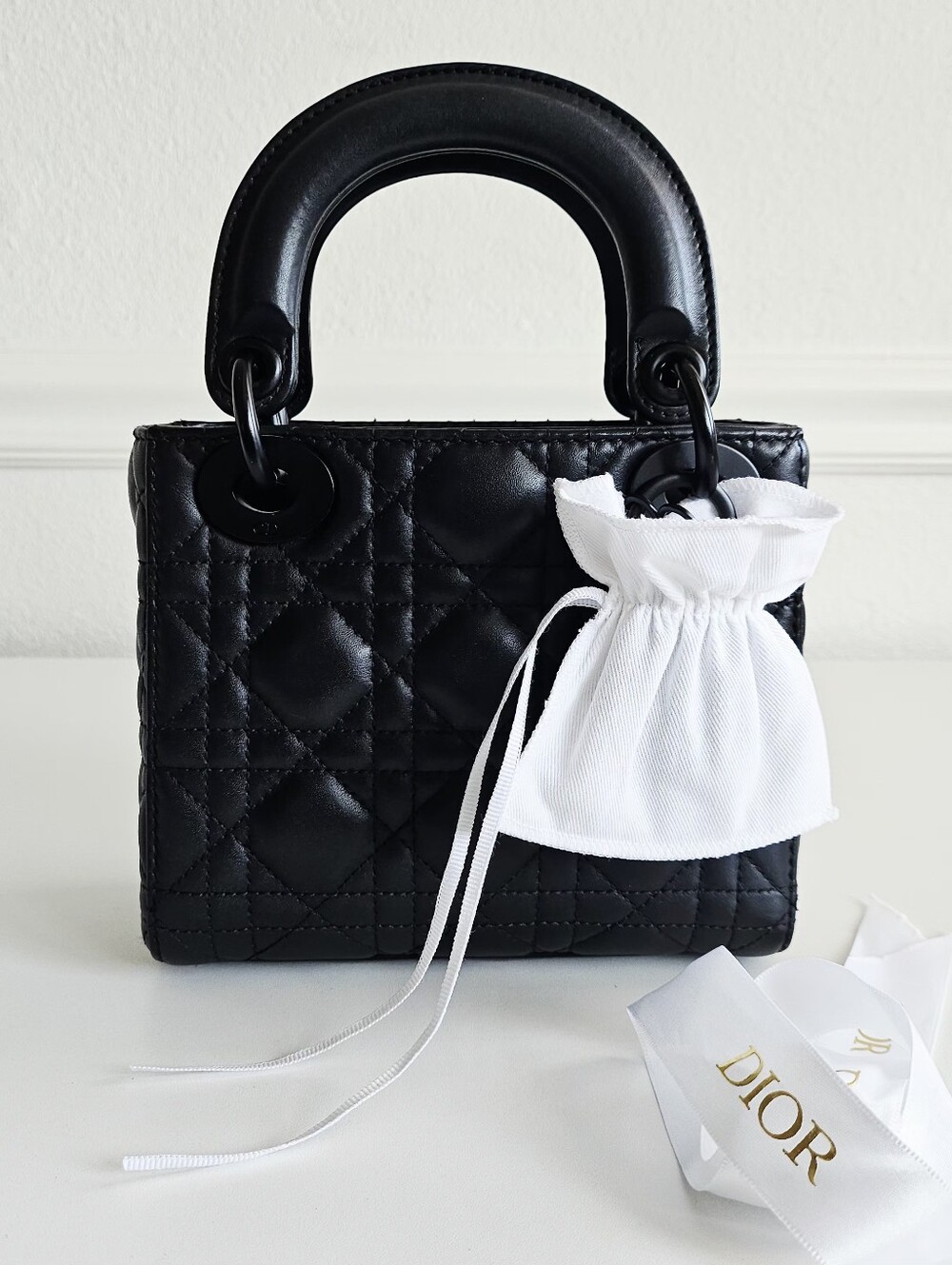 Christian Dior Black Ultra Matte Cannage Calfskin Lady Dior Mini Bag - Picture 16 of 16